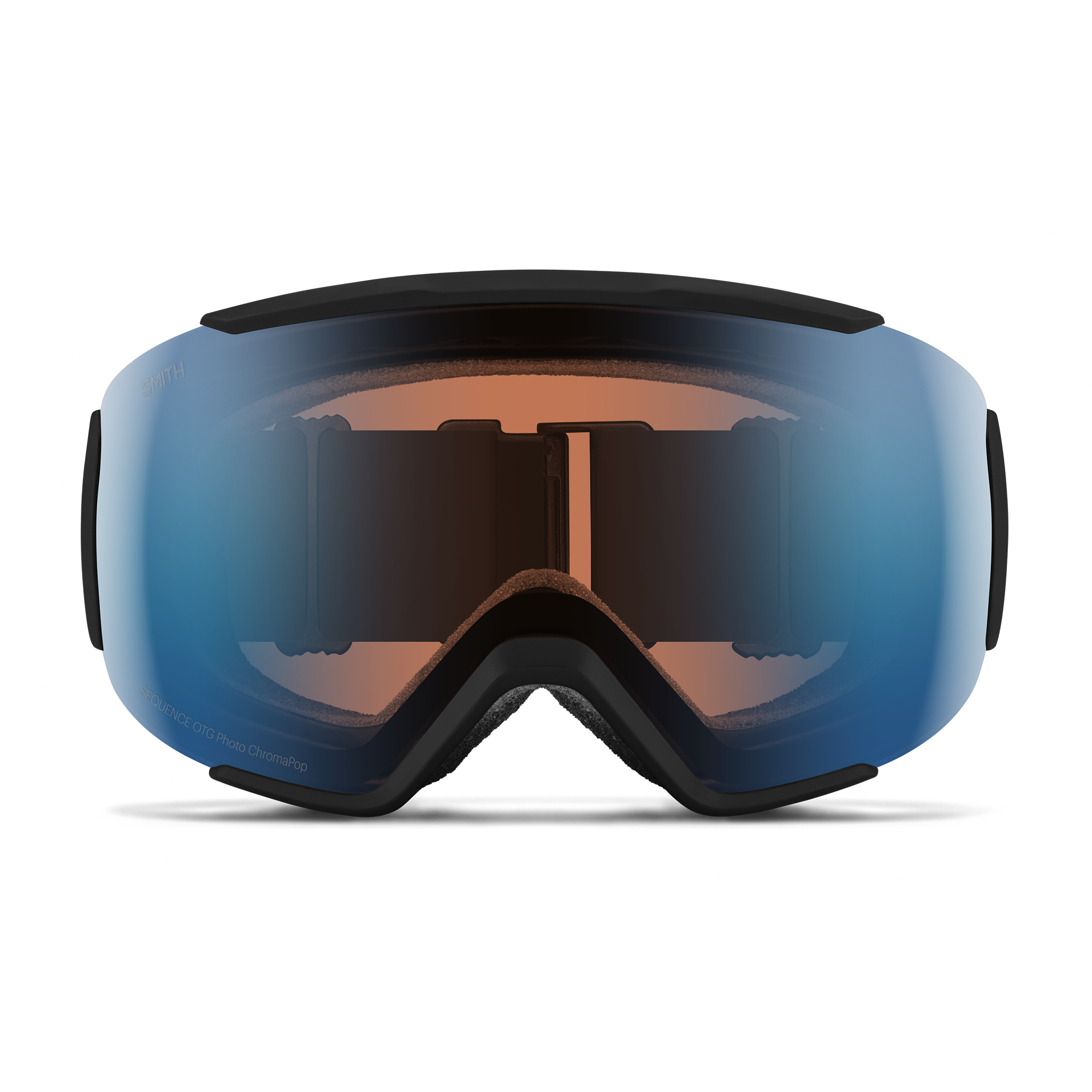 Sequence OTG Low Bridge Fit, Black + ChromaPop™ Pro Photochromic  Blue Mirror Lens, hi-res