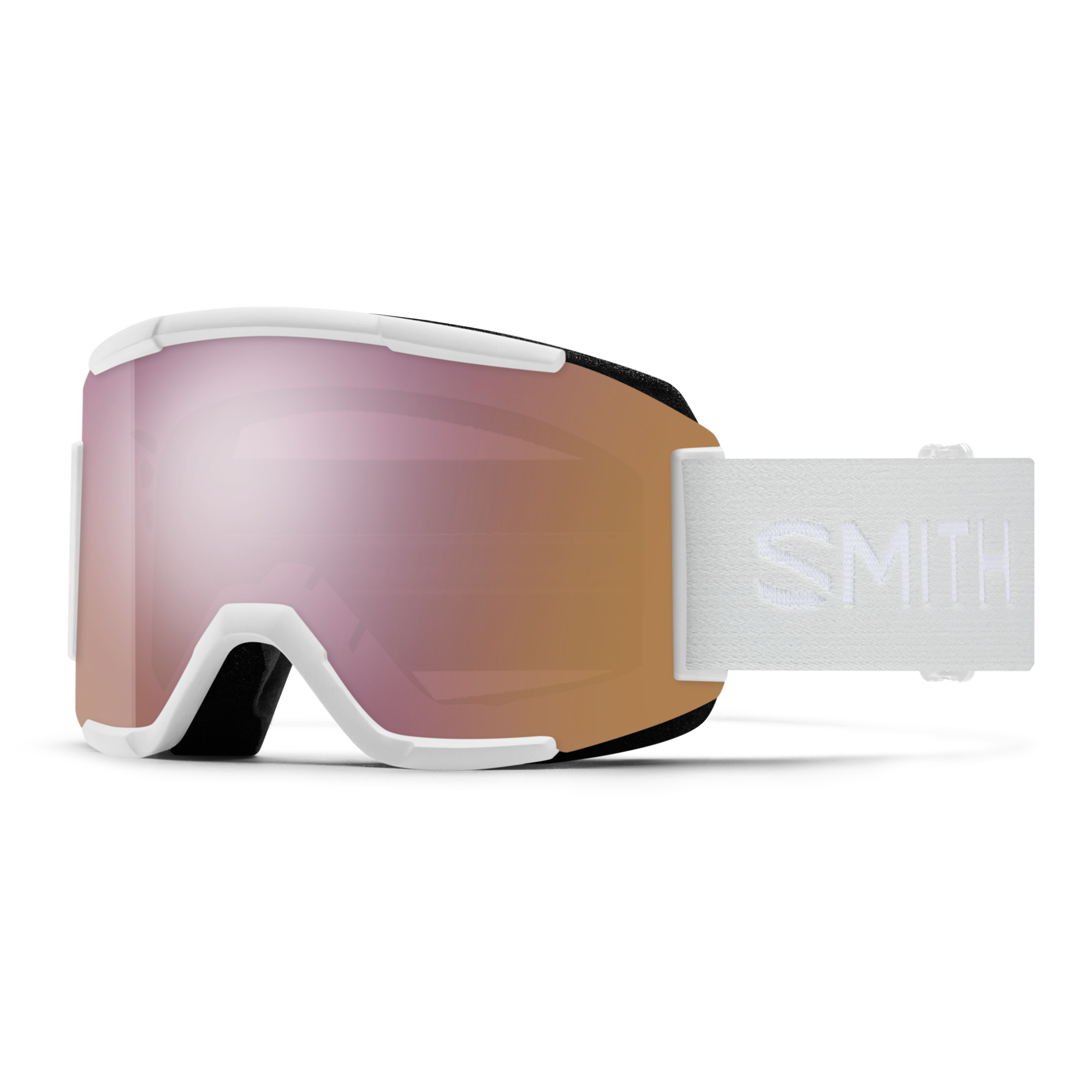 Squad Low Bridge Fit, White Vapor + ChromaPop™ Everyday Rose Gold Mirror Lens, hi-res