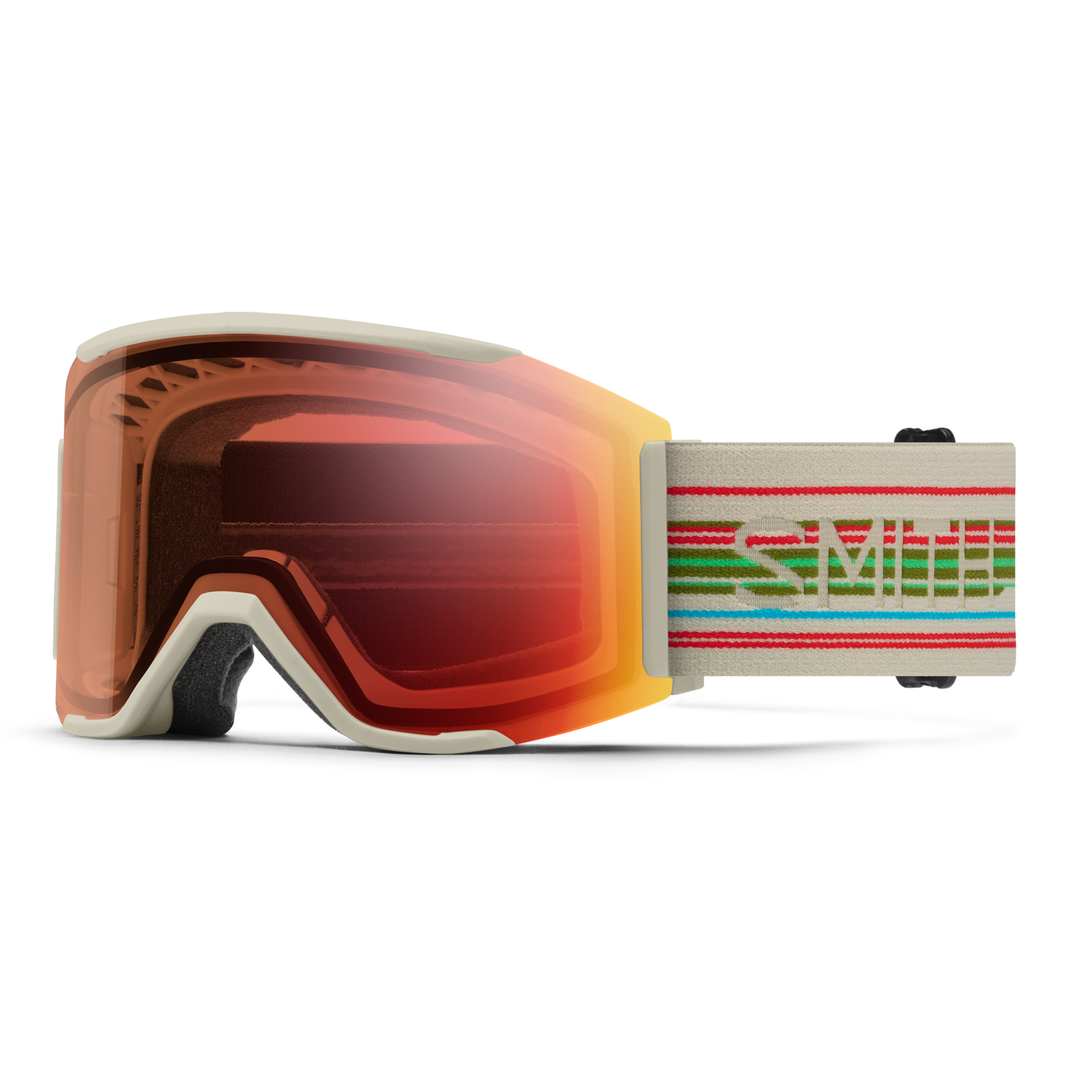 Squad Mag Low Bridge Fit, Chalk Straightline + ChromaPop™ Pro Photochromic Red Mirror Lens, hi-res