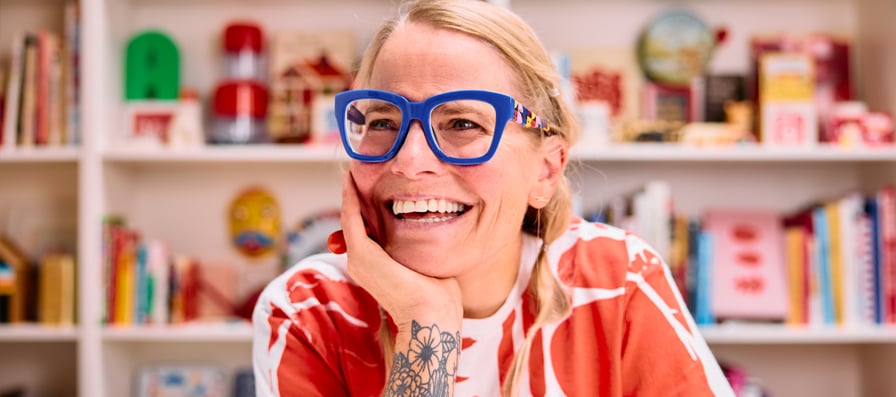 Lisa Congdon wearing Smith Sway Rx glasses