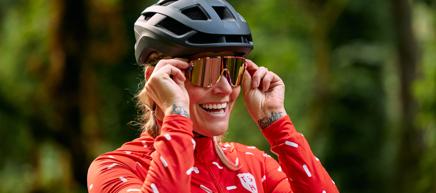 Lisa Congdon wearing Smith helmet and Limited Edition Bobcat sunglasses