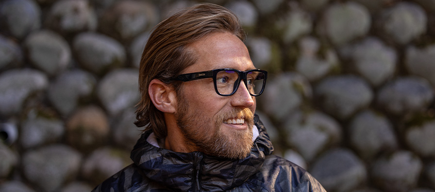 Man wearing SMITH Lowdown Rx Glasses