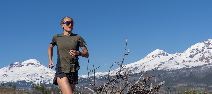 Runner wearing Smith Lowdown 2 sunglasses